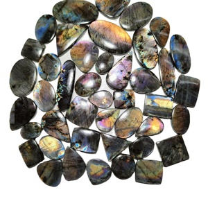 Cabochons en quartz labradorite violette naturelle de qualité supérieure, pierres précieuses en vrac de forme mixte indienne pour la fabrication de bijoux - Product Image 2