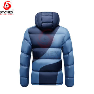 Chaqueta Acolchada Ligera con Capucha para Hombre, Resistente al Viento y al Agua, Abrigo de Invierno Acolchado, Cierre Completo, Informal, para Exteriores, Cálida y Aislada, 100% - Product Image 2