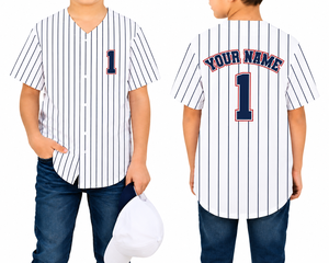 เสื้อเบสบอลแบบกำหนดเองได้ ยูนิเซ็กซ์ ลายทาง แขนสั้น ผ้าฝ้ายออร์แกนิค 100% ระบายอากาศดี ติดกระดุมด้านหน้า ทรงปกติ ใส่ได้ทุกฤดู เนื้อผ้าไหม - Product Image 4