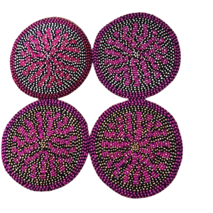 Leche Printed Seed <b>Beads</b> <b>coaster</b> with New Patterns Handmade Seed <b>Beads</b> <b>coaster</b> with Floral Design Artistic Seed <b>Beads</b> <b>coaster</b> - Product Image 6