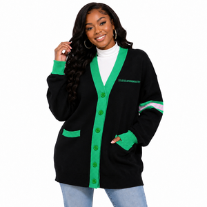   Pulls à col en V personnalisés de haute qualité avec lettres et logos d'universités, cardigans tricotés unisexes - Product Image 2