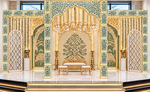 Magnifiques panneaux d'arche miroir pour mariages de rêve, toile de fond de scène de mariage découpée au laser en or de qualité supérieure pour cérémonies intérieures aux États-Unis - Product Image 6