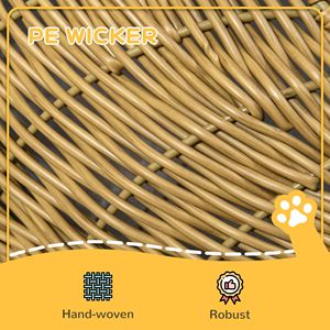 Cuccia per Gatti in Rattan Marrone Chiaro con Cuscino in Memory Foam e PU Sfoderabile e Lavabile, Tenda per Animali Domestici per Piccoli Animali e Cuccioli - Product Image 5