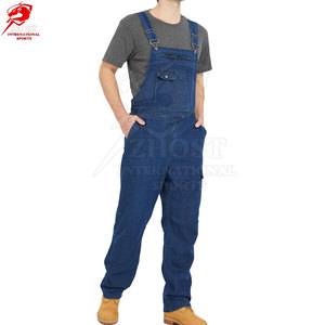 Durable Casual Streetwear <b>Men</b> Jeans <b>Overall</b> Adjustable Shoulder Straps Relaxed Fit Everyday Jeans Workwear Fashion Apparel - Product Image 3