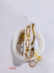 22K Solid <b>Gold</b> Trendy White Conch Shell <b>Bangle</b> Women Traditional Bengali Bridal Wedding Jewelry Authentic Shakha <b>Set</b> BIS - Product Image 4