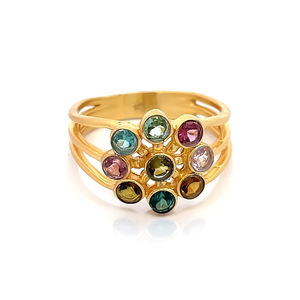 Anillo de Promesa Minimalista para Niños, Chapado en Oro, Plata de Ley 925, con Turmalina, Engaste de Bisel, Talla Personalizada - Product Image 3