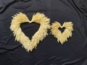 Corona Decorativa de San Valentín con Forma de Corazón, Corona de Hierba de Seda, Decoración de Boda, Corona Floral Seca de 40 CM, Corona en Forma de Corazón - Product Image 3