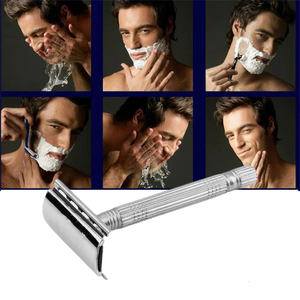 Maquinilla de Afeitar de Doble Filo de Alta Calidad, Reutilizable, para Hombre, con Mango de Acero Inoxidable, Ecológica, con Cuchillas para Afeitar la Cara - Product Image 5