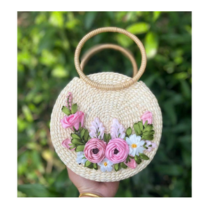 Sac bandoulière bohème en paille, design vintage, fermeture éclair, portable, mini sac d'été pour femme, orné de fleurs jaunes - Product Image 6