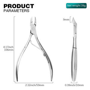 Cortacutículas Profesional de Acero Inoxidable de Alta Calidad, Personalizado, con Punta Curva y Abertura Ancha, con Logotipo Impreso, para Dedos - Product Image 2