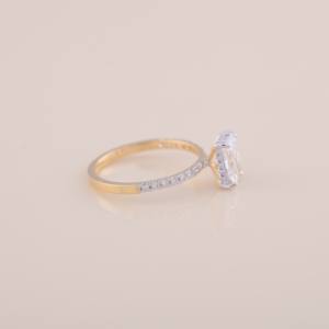 IGI Certified Radiant Cut Diamond Engagement - Wedding Ring with Pavé Band in <b>Solid</b> 925 Sterling <b>Silver</b> - Product Image 5