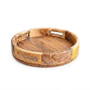 Cubo Plegable Redondo de Madera con Asas, Duradero, de Madera Natural, Estilo Vintage, Ecológico, Multiusos, para Servir la Felicidad - Product Image 4