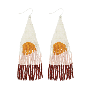 Boucles d'oreilles en perles de verre bohèmes Desert Sunrise Seed Beads pour vêtements de plage et de soirée - Product Image 1