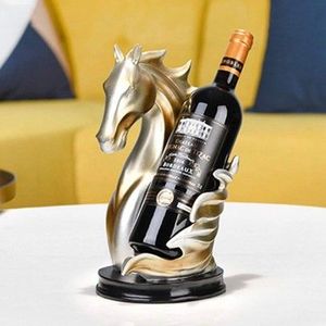 Soporte de metal personalizado con forma de caballo para botellas de vino, decoración premium para el hogar y bar. - Product Image 1