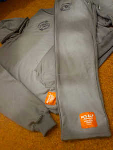 Pantalon évasé vintage oversize personnalisé pour hommes, survêtement à capuche, survêtement délavé à l'acide, survêtement avec impression thermique, éponge française unie, grande taille - Product Image 2