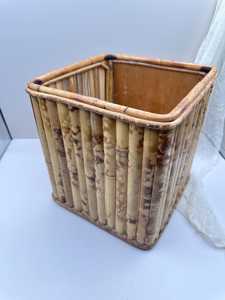 Cesto de Basura de Bambú y Ratán Vintage de Vietnam, Cesto de Basura Estilo Tiki Costero, Contenedor de Almacenamiento Tejido Estilo Boho, Proveedor y Fabricante - Product Image 3