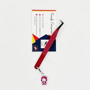 Pince à cils professionnelle Somofy Enterprises en acier inoxydable avec logo personnalisé, pince à cils à 90 degrés, breloque chat, durable - Product Image 6