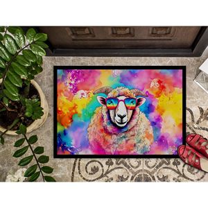 Hippie Animal Sheep Doormat Non-Slip Washable Low Pile 24H X 36W Indoor <b>Outdoor</b> Entryway <b>Mat</b> Front Door Rug - Product Image 3
