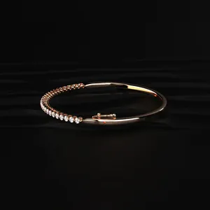 Brazalete Clásico de Tenis con Diamantes Sintéticos Cultivados en Laboratorio, Color E, Claridad VVS-VS, Certificado IGI, Chapado en Oro, para Mujer, Aniversario - Product Image 2