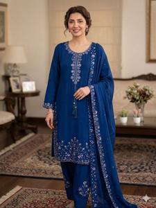 Conjunto de Traje Chinon Premium con Bordado, Farshi Salwar Dupatta, Ropa Étnica, Calidad de Exportación - Product Image 2