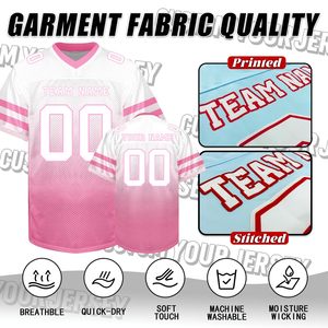 เสื้อฟุตบอลแบบระบายอากาศได้ดี สั่งทำได้ตามต้องการ พร้อมลายพิมพ์แบบ Sublimation สำหรับทีมฟุตบอลอเมริกัน เสื้อทีมชาย เสื้อฟุตบอลอเมริกัน - Product Image 5