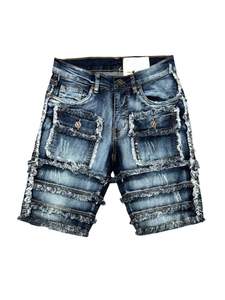 Pantalones Cortos Vaqueros Vintage para Hombre, Estilo Baggy, Desgastados, con Bordes Deshilachados, Diseño de Lavado Intenso, Cargo, Moda Urbana, Denim Tears - Product Image 3