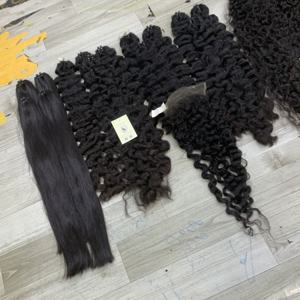 Extensions de cheveux de haute qualité, bouclés birmans, lisses naturels, mèches de cheveux vierges, dentelle suisse brute, fermeture HD 5x5, perruques - Product Image 6