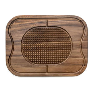 Multi Use Acacia Wood Steak Board Premium Wooden <b>Serving</b> <b>Platter</b> with Juice Grooves Thick Wooden Charcuterie Food Safe Board - Product Image 2