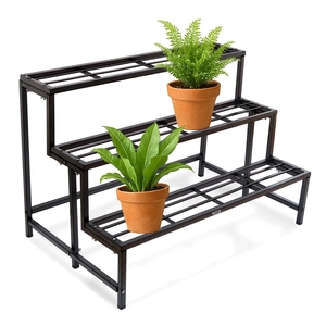 3 Tier Heavy Duty Chrome Plated Iron Plant <b>Stand</b> with Self Watering & Drainage Holes for <b>Pots</b> Living Room Balcony & Garden Use - Product Image 5