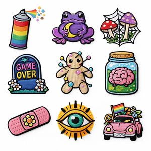 Juego de parches bordados personalizados, termoadhesivos y para coser, con diseños góticos variados para chaquetas, bolsos, sombreros, jeans y decoración DIY. - Product Image 2