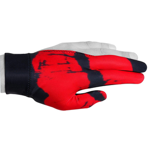 Gant de snooker trois doigts de qualité supérieure, rouge et noir, en nylon antidérapant, respirant, pour le billard, faible MOQ - Product Image 2