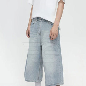 Shorts en jean pour hommes, taille mi-haute, coupe décontractée, style urbain décontracté, respirant, jambe droite, pour l'extérieur, tendance mode, service OEM - Product Image 4