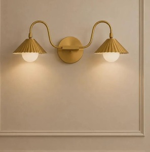 Modern Brass Wall Sconce Geometric Design Indoor Entryway Lighting Fixtures - Product Image 2