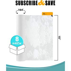 Biodegradable 15\" X 164' Honeycomb <b>Wrapping</b> <b>Paper</b> Natural Kraft Perforated Rolls <b>Eco</b>-<b>Friendly</b> 8 Pack for Packaging - Product Image 3