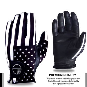 Guantes de Golf de Piel de Cabra con Diseño de Bandera Americana, Transpirables, con Relieve, para Hombre, Antideslizantes, con Cierre de Tirar, Deportivos - Product Image 6