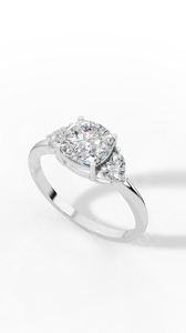 Best Cushion Cut Trio <b>Ring</b> With Heart Cut <b>Solitaire</b> LabGrown Diamond 925 <b>Silver</b> Wholesale OEM Fine Jewelry Manufacturer Supplier - Product Image 4