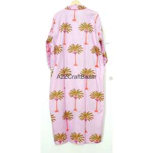 Kimono Informal 100% Algodón, Ropa de Dormir, Ropa de Playa, Diseño Floral Indio, Transpirable, de Secado Rápido, con Cordón Ajustable, para Verano, Invierno y Primavera - Product Image 6