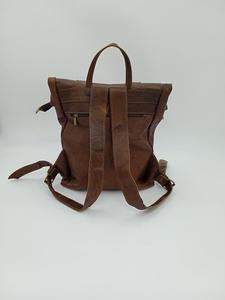 Eco Friendly Genuine <b>Leather</b> Waterproof Roll Top <b>Backpack</b> Sustainable Adjustable High Quality for Men Women <b>Laptop</b> Travel Bags - Product Image 3