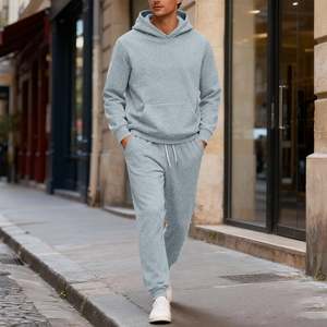Fabriqué au Bangladesh, 100% coton, molleton épais 380 GSM, ensemble 2 pièces (hoodie et pantalon de jogging) pour homme, coupe ample, pour l'automne et l'hiver. - Product Image 4
