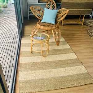 Tapis et carpettes faits à la main en jute naturelle, écologiques, antidérapants, réversibles, adaptés aux animaux domestiques, à motif géométrique, d'épaisseur moyenne et à poils ras - Product Image 4