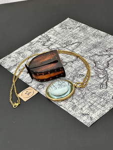 Collar con Lupa de Latón Vintage con Estuche de Cuero y Cadena Larga Dorada, Lente de Lectura Portátil de Estilo Antiguo - Product Image 5