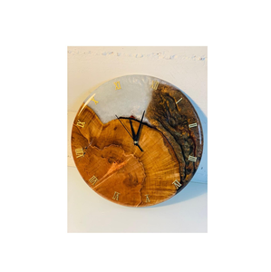 Horloge murale ronde en bois et résine, logo personnalisé, produit le plus vendu, horloge murale pour la maison et le bureau, qualité supérieure, fabrication artisanale - Product Image 4