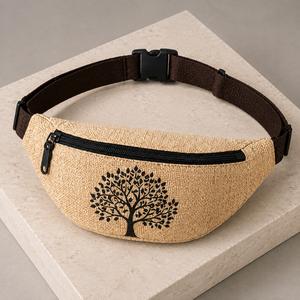 HINDVANTA GLOBAL Sac banane/bandoulière/ceinture en jute durable avec fermeture éclair, logo personnalisé, multi-compartiments, pour voyage et rangement - Product Image 6