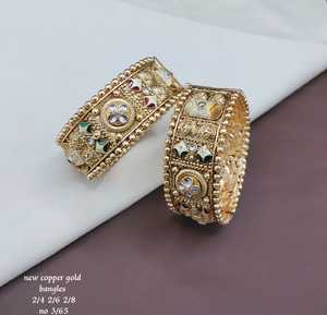 PADMAWATI Private Limited Luxury <b>Tungsten</b> Gold Plated Multi Color Women's Bangles Set Indian Bridal Engagement Anniversary - Product Image 1