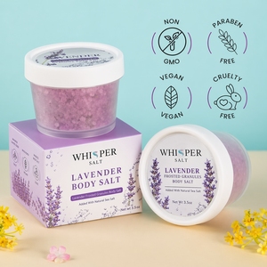 Sel de Bain Cristallisé Naturel de l'Himalaya Parfum Lavande Rose Whisper Salt 100g – Soulagement Musculaire, Pétales Séchés, Sel Granulaire - Product Image 3