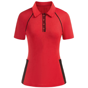 ผู้ผลิตเสื้อโปโลผู้หญิงแบบกำหนดเอง OEM แขนสั้น ผ้าโพลีเอสเตอร์ 100% ถักทอ แห้งเร็ว สปอร์ต ทรงเข้ารูป ใส่ได้ทั้งฤดูใบไม้ผลิและฤดูร้อน - Product Image 1