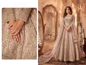 Salwar Kameez con Bordado de Lentejuelas para Boda, Estilo Indio Pakistaní Tradicional para Mujer, Largo hasta el Suelo, Corte Regular - Product Image 2