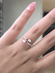 Bague Cœur Ouvert Classique en Diamant de Laboratoire Poire 0,40 ct Or 14K Torsadé Entrecroisé Bijou Fin de Promesse Cadeau pour Femme - Product Image 1