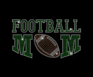 Men's & Women's Football Mom <b>Rhinestone</b> T-Shirt 2026 Solid Black Regular Fit Colorful Sparkle Crystal Streetwear <b>Top</b> HD - Product Image 5