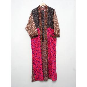 Robe kimono en soie florale assortie, kimono en soie indienne, robe hippie bohème, tunique, robe de plage, robe vintage pour femmes - Product Image 6